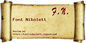 Font Nikolett névjegykártya